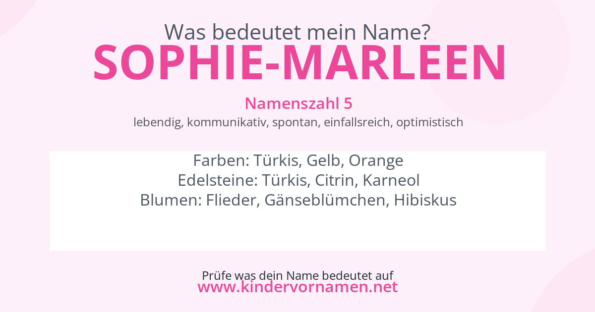 Was bedeutet der Name Sophie-Marleen?