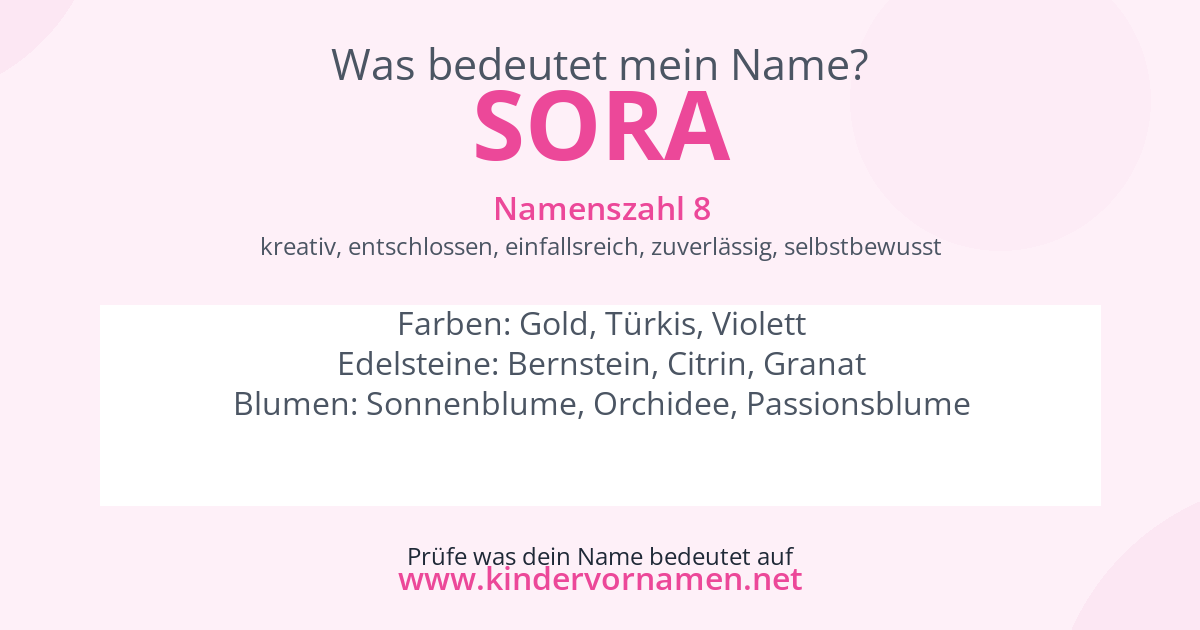 Was bedeutet der Name Sora?
