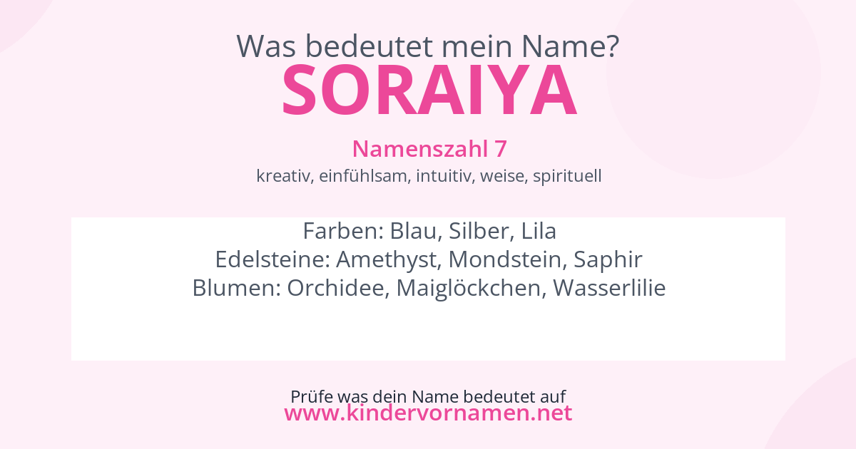 Was bedeutet der Name Soraiya?