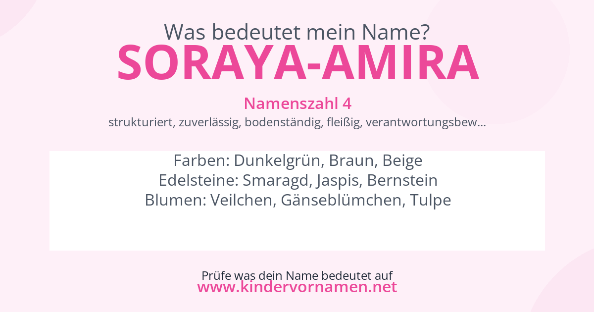 Was bedeutet der Name Soraya-Amira?