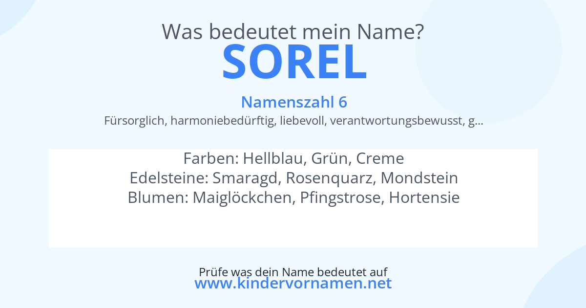 Was bedeutet der Name Sorel?