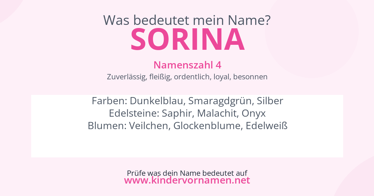 Was bedeutet der Name Sorina?
