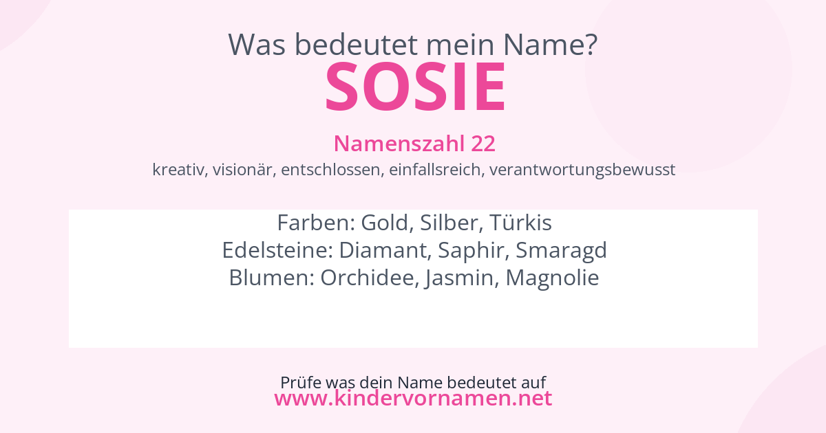 Was bedeutet der Name Sosie?