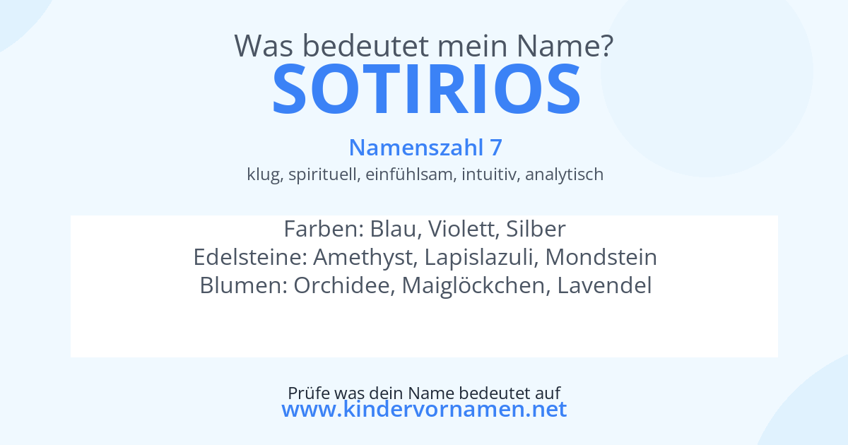 Was bedeutet der Name Sotirios?