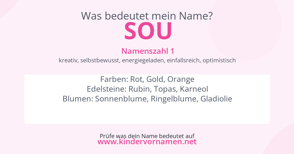 Was bedeutet der Name Sou?