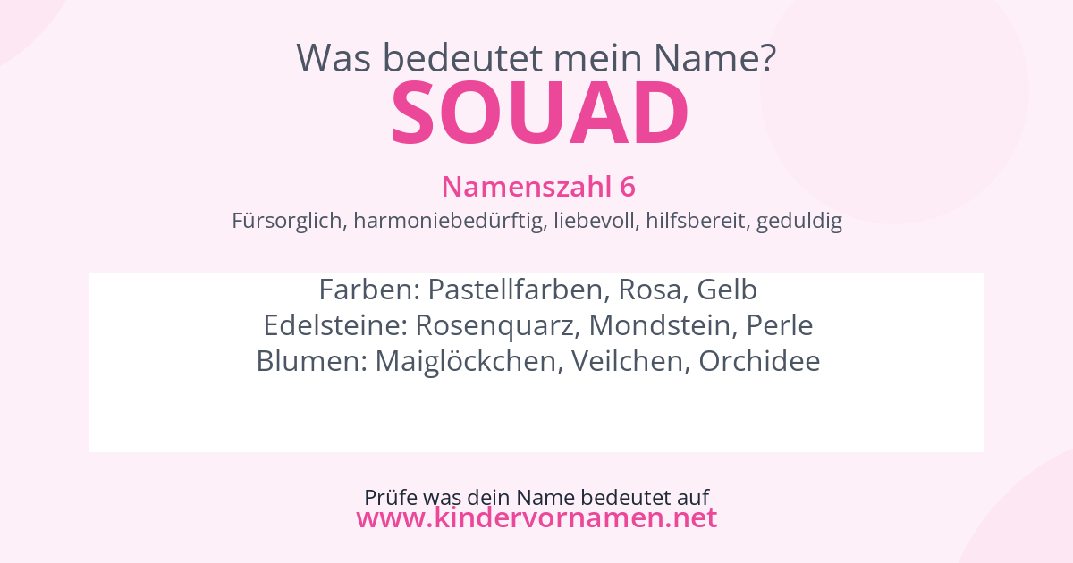 Was bedeutet der Name Souad?
