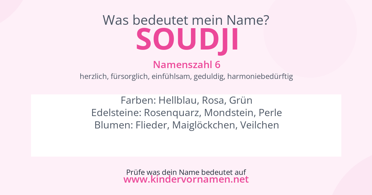 Was bedeutet der Name Soudji?