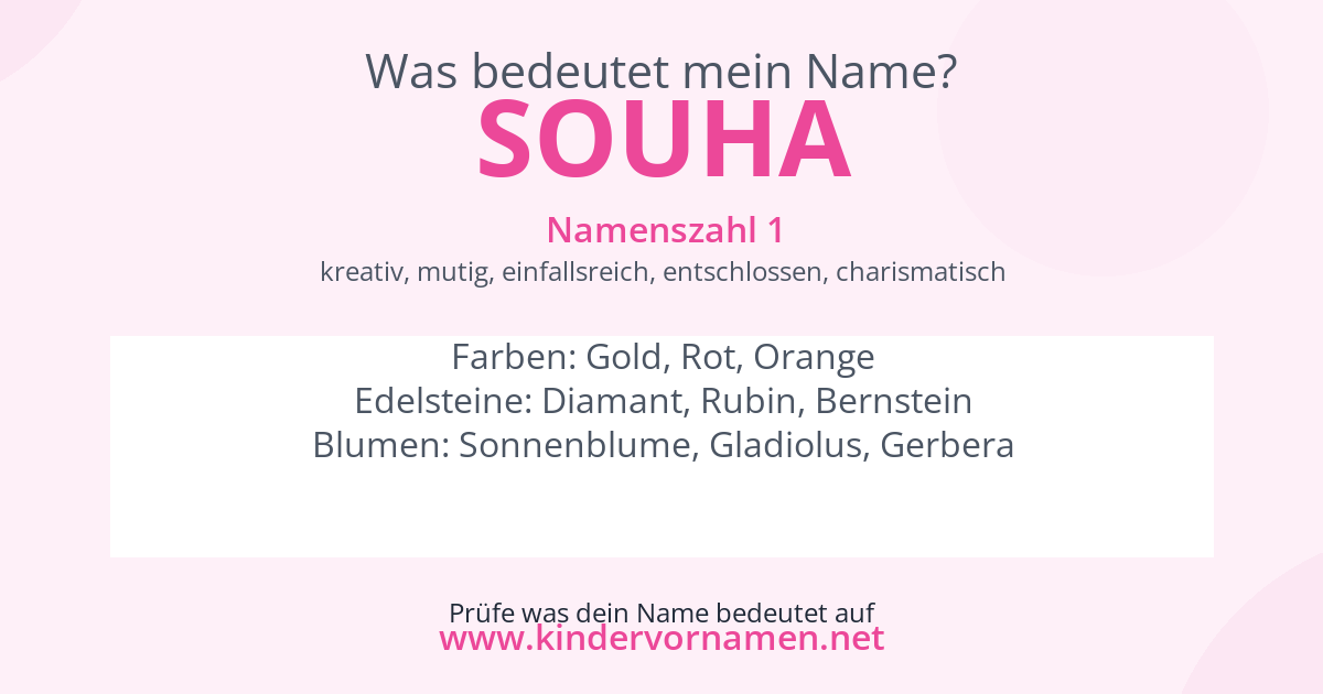 Was bedeutet der Name Souha?