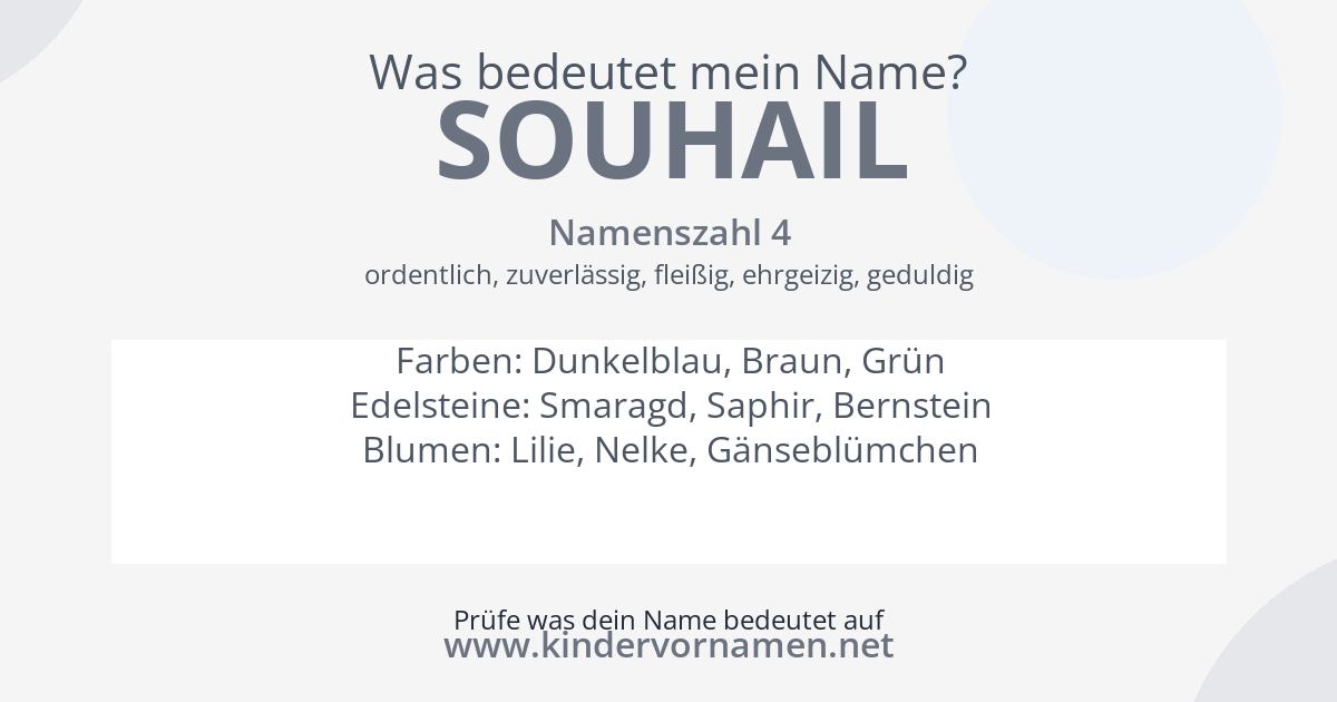 Was bedeutet der Name Souhail?