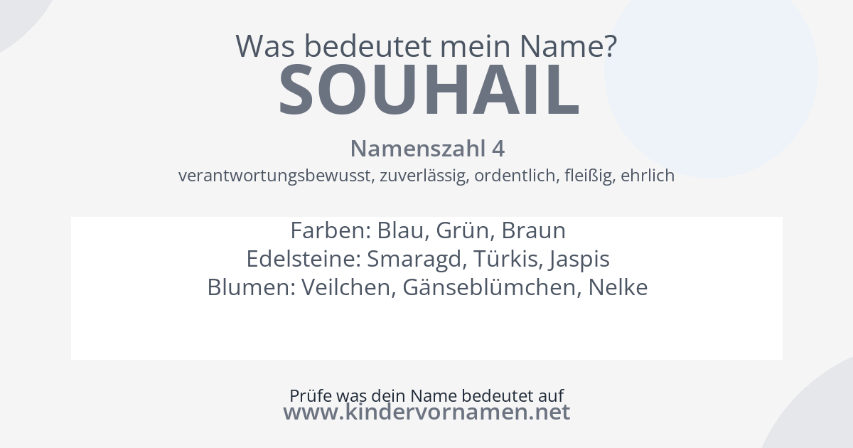 Was bedeutet der Name Souhail?