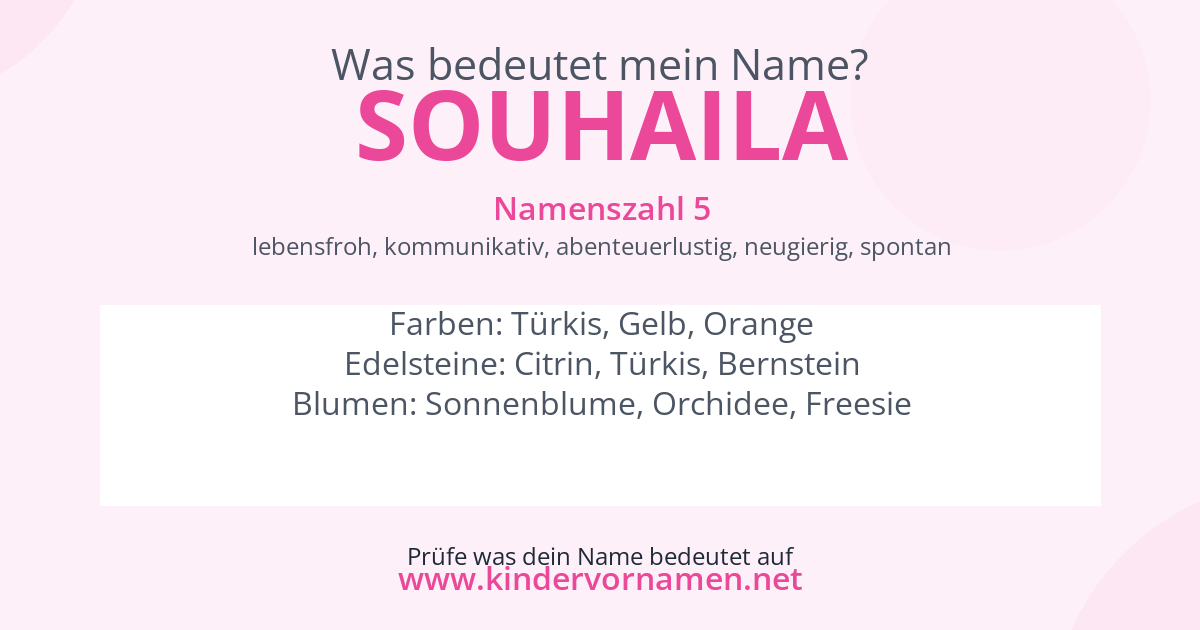 Was bedeutet der Name Souhaila?