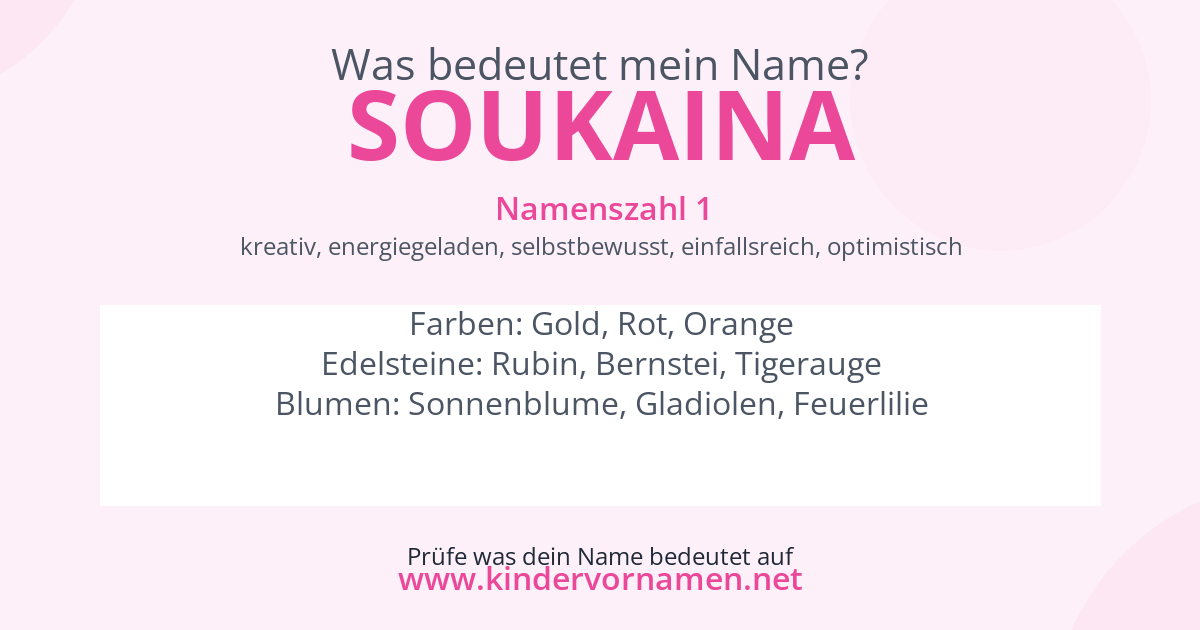 Was bedeutet der Name Soukaina?