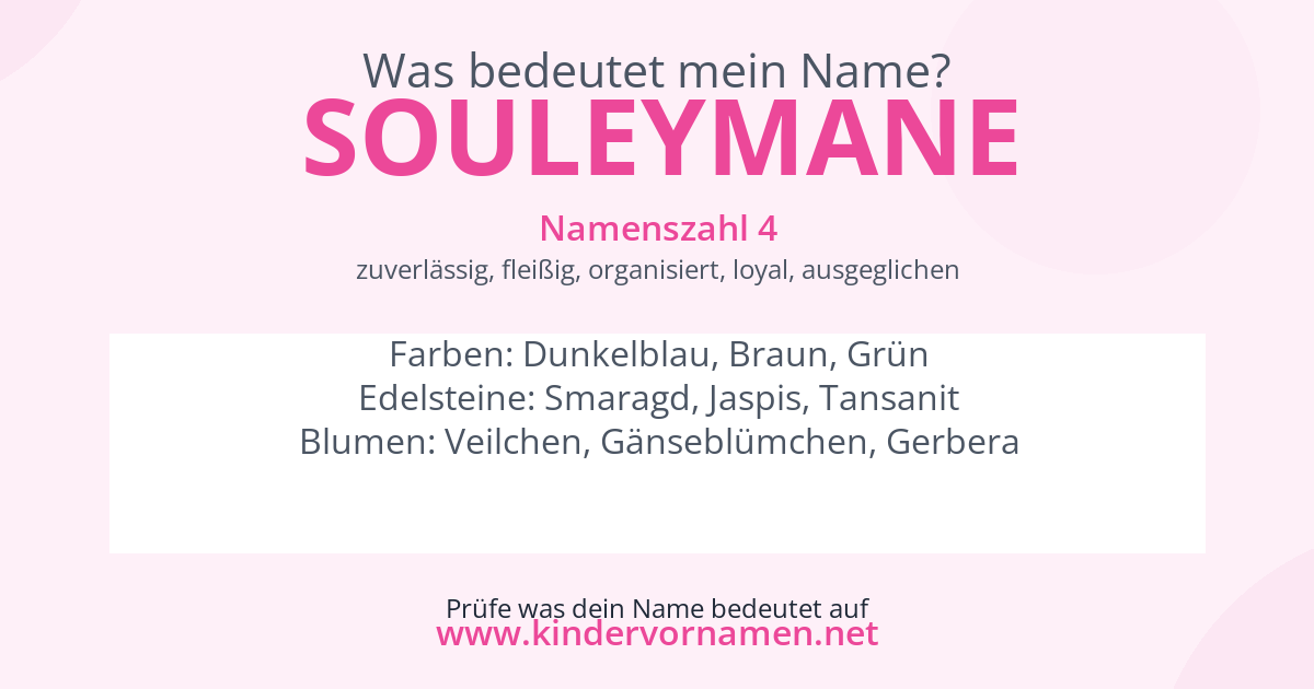 Was bedeutet der Name Souleymane?