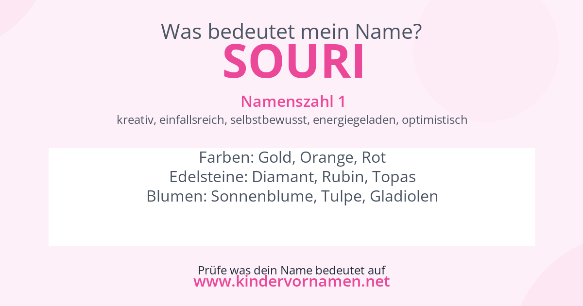 Was bedeutet der Name Souri?