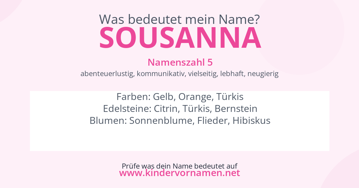 Was bedeutet der Name Sousanna?