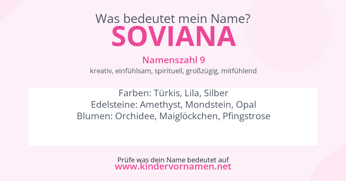 Was bedeutet der Name Soviana?