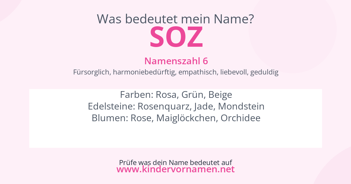 Was bedeutet der Name Soz?
