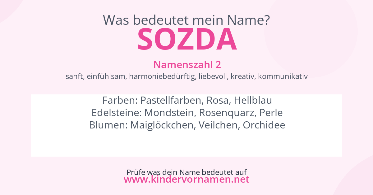 Was bedeutet der Name Sozda?