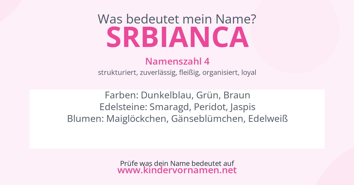 Was bedeutet der Name Srbianca?
