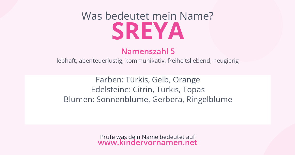 Was bedeutet der Name Sreya?