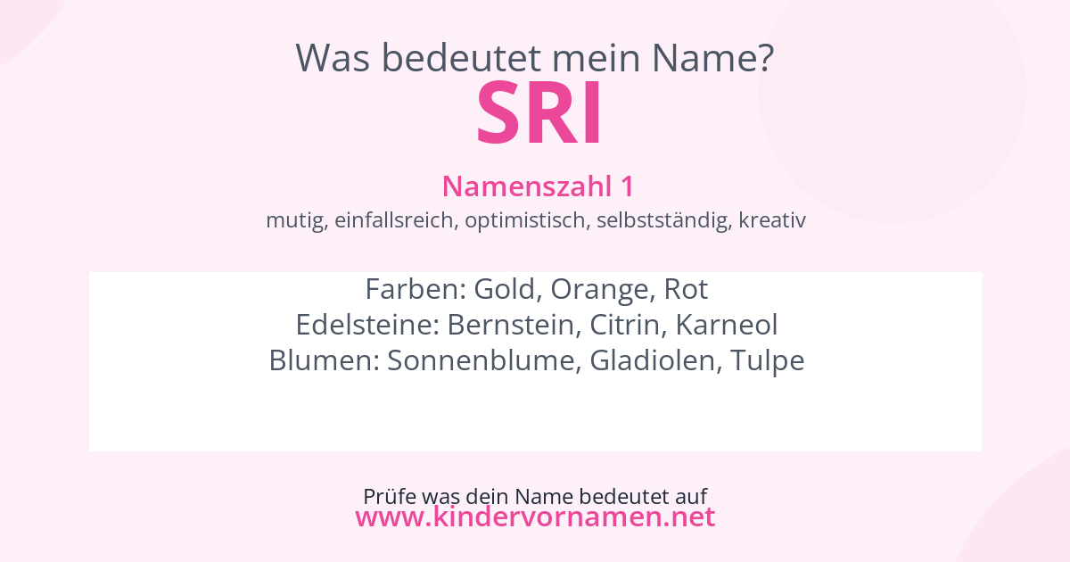 Was bedeutet der Name Sri?