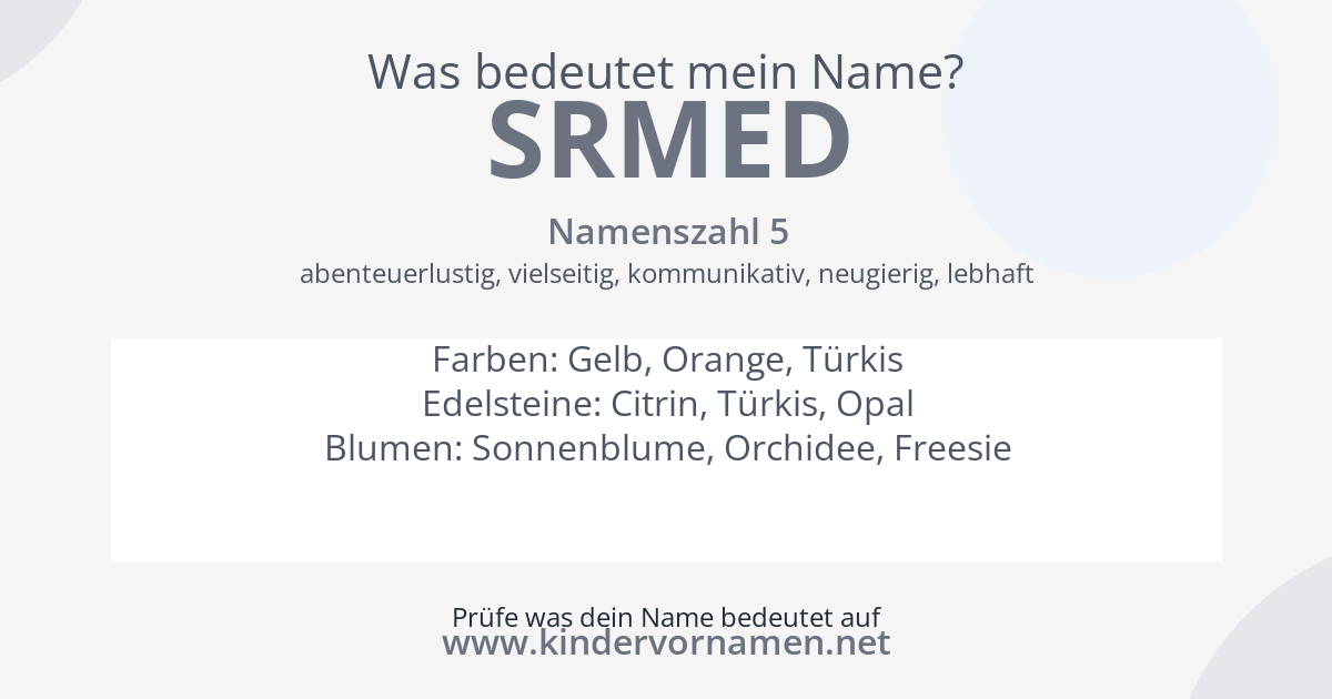 Was bedeutet der Name Srmed?