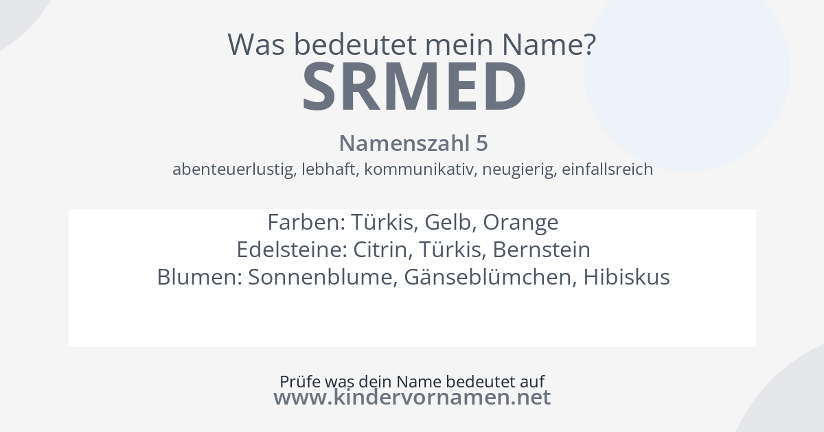 Was bedeutet der Name Srmed?