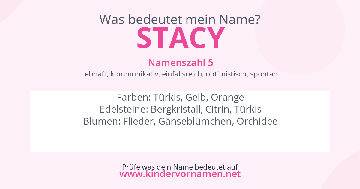 Was bedeutet der Name Stacy?