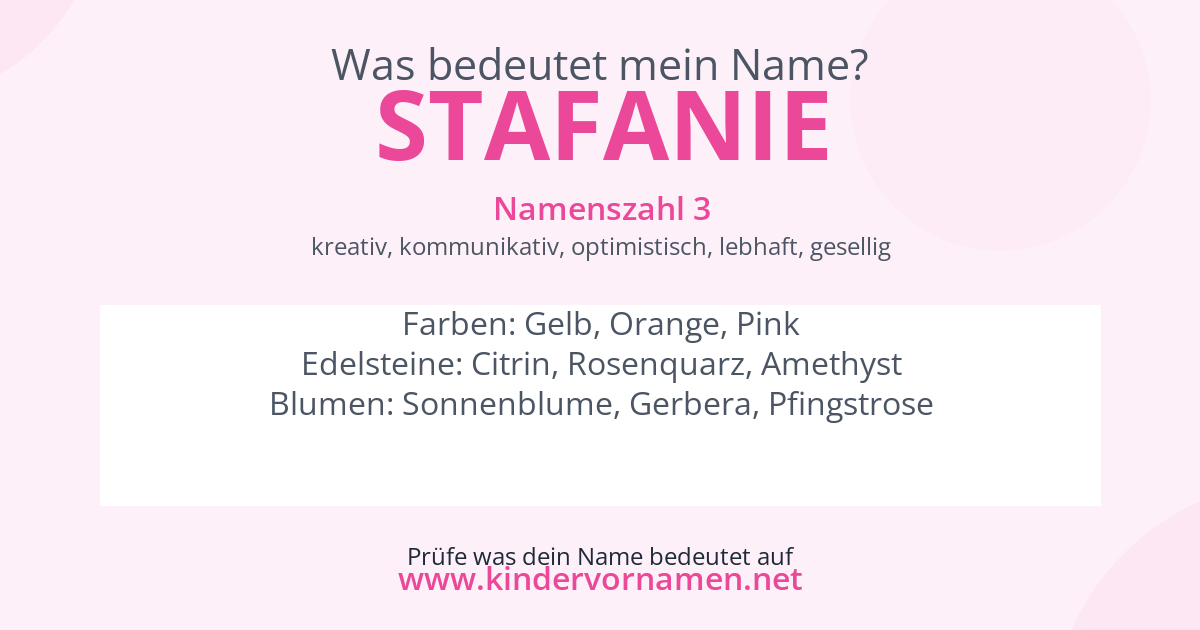 Was bedeutet der Name Stafanie?