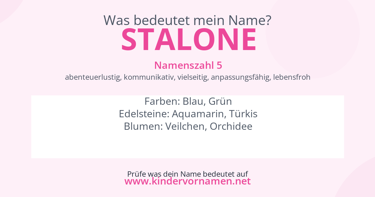 Was bedeutet der Name Stalone?