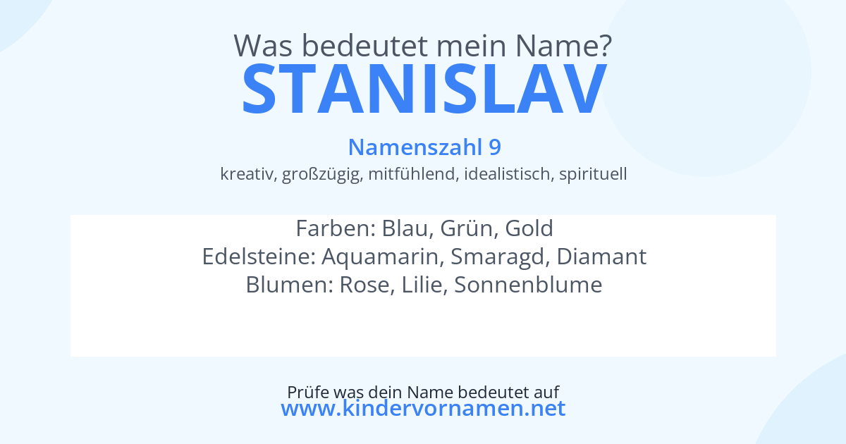 Was bedeutet der Name Stanislav?