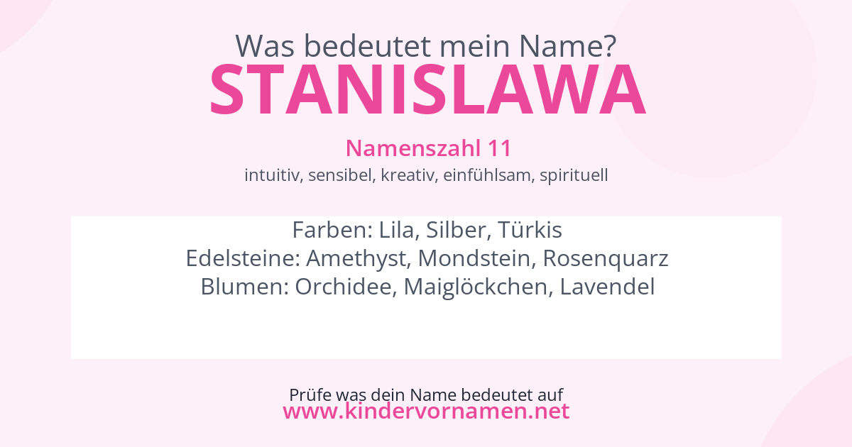 Was bedeutet der Name Stanislawa?