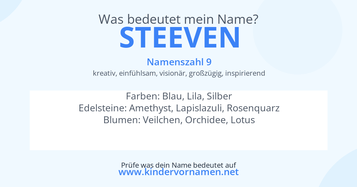 Was bedeutet der Name Steeven?