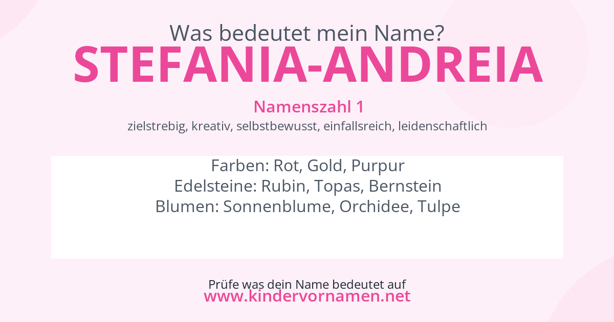 Was bedeutet der Name Stefania-Andreia?