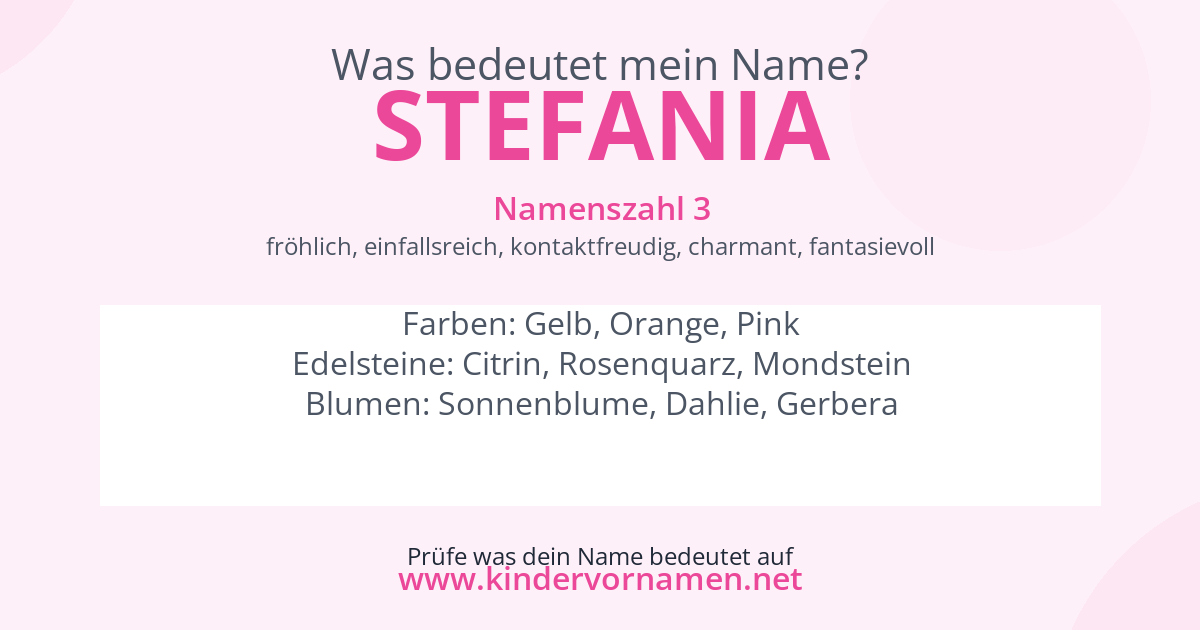 Was bedeutet der Name Stefania?