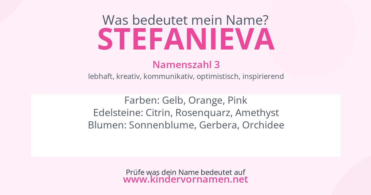 Was bedeutet der Name Stefanieva?