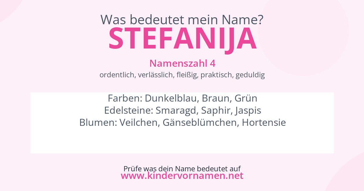 Was bedeutet der Name Stefanija?