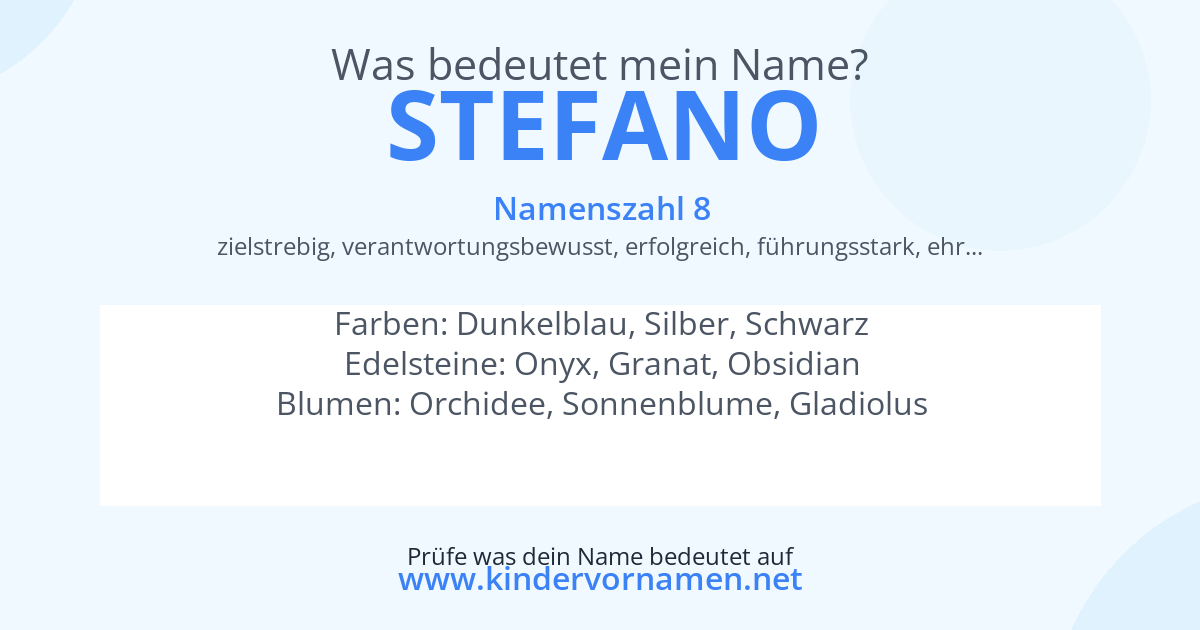 Was bedeutet der Name Stefano?
