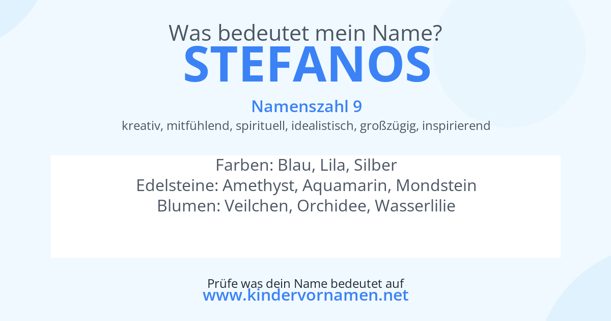 Was bedeutet der Name Stefanos?