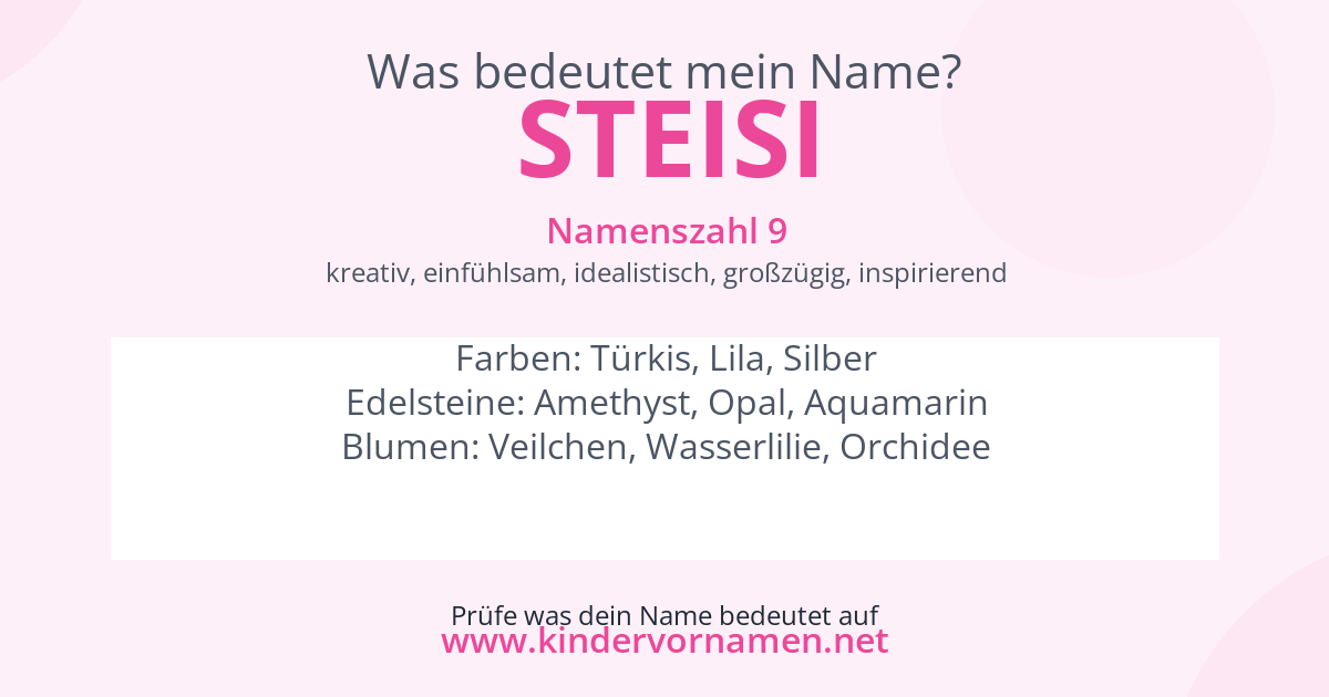 Was bedeutet der Name Steisi?