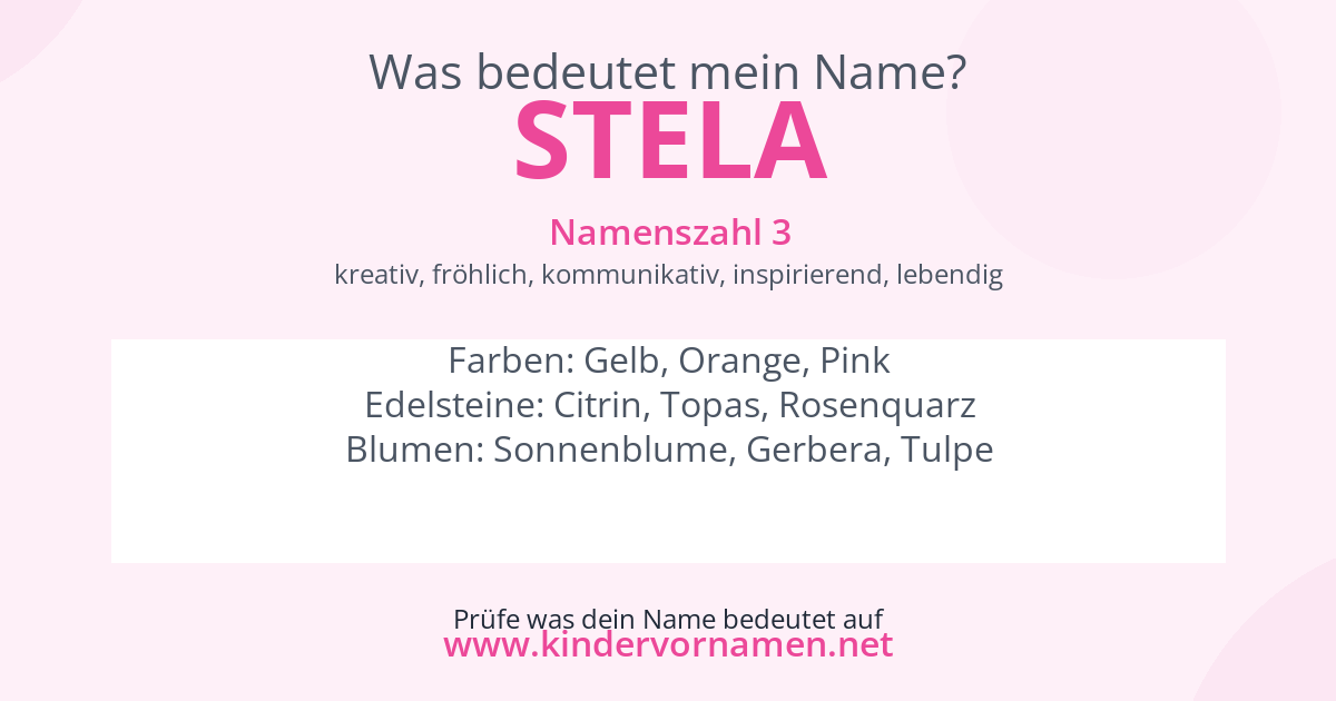 Was bedeutet der Name Stela?