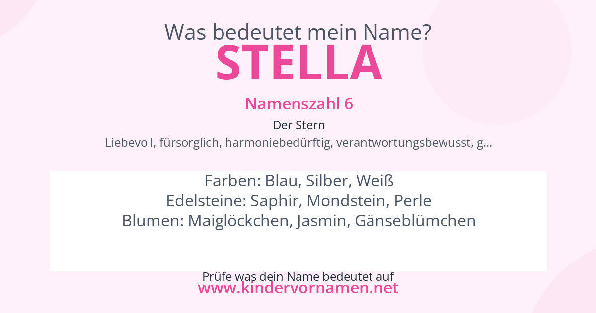 Was bedeutet der Name Stella?
