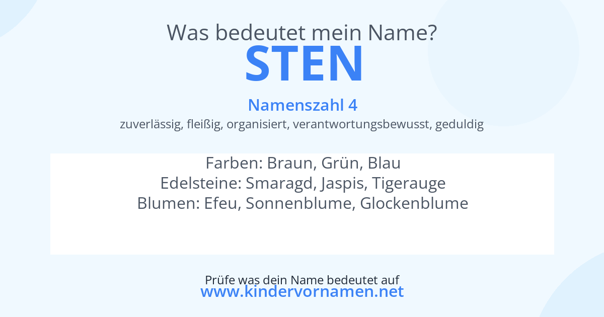 Was bedeutet der Name Sten?
