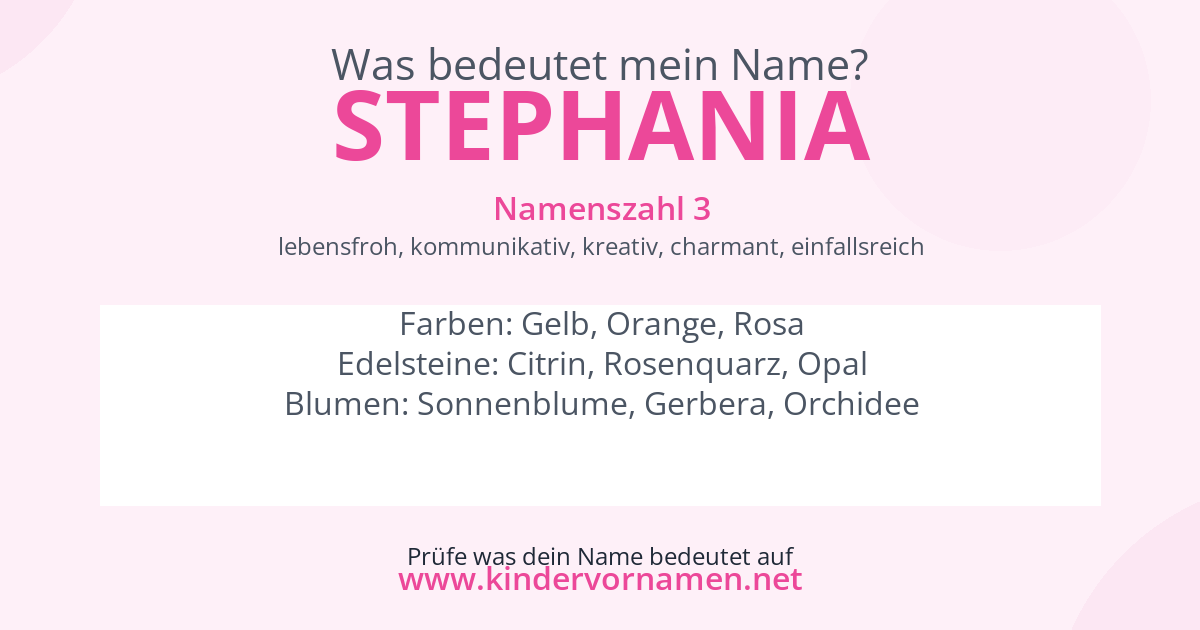Was bedeutet der Name Stephania?