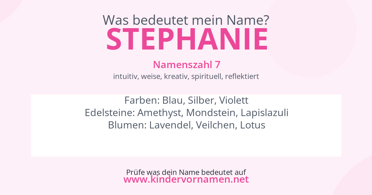 Was bedeutet der Name Stephanie?