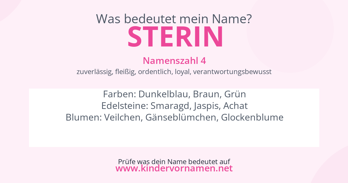 Was bedeutet der Name Sterin?