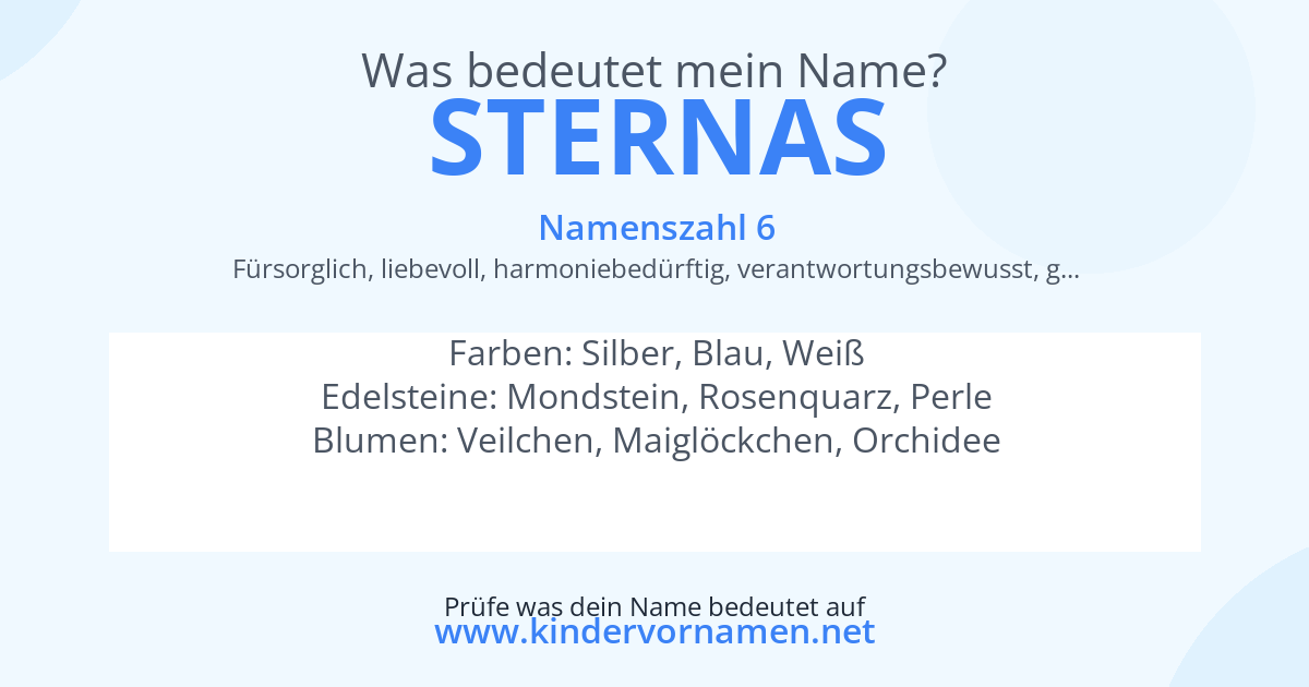 Was bedeutet der Name Sternas?