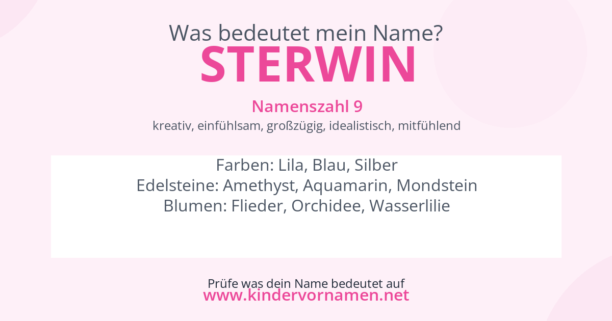 Was bedeutet der Name Sterwin?