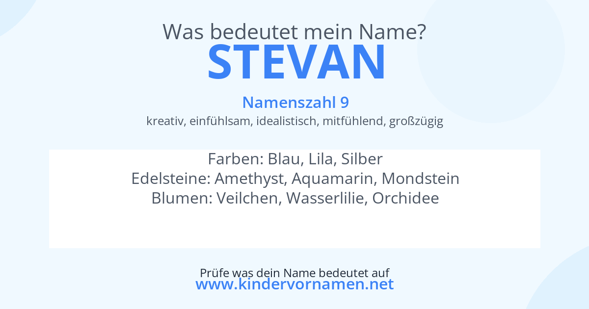 Was bedeutet der Name Stevan?