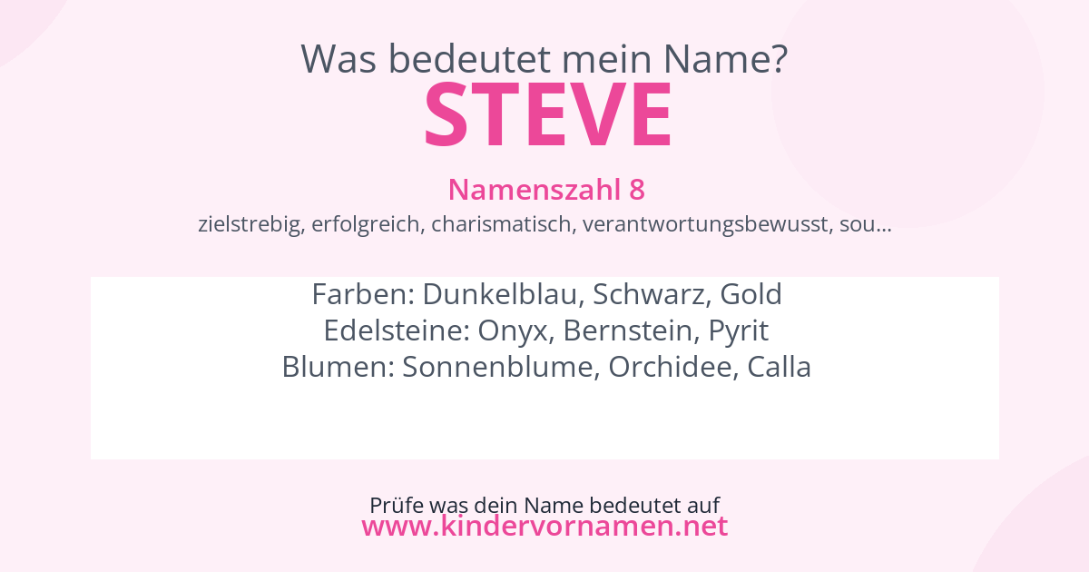 Was bedeutet der Name Steve?